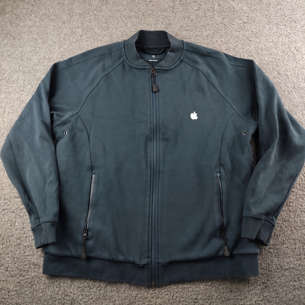 Apple Jacket Mens Small Employee Full Zip Blue Corporate Promo EUC